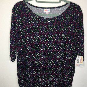 lularoe irma small navy red green purple pink